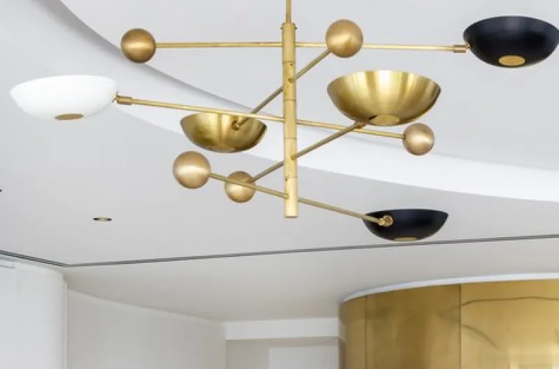 Pamono Orbitale Brass Chandelier by Silvio Piattelli> Ceiling Lights