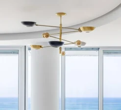 Pamono Orbitale Brass Chandelier by Silvio Piattelli><noscript><img width=