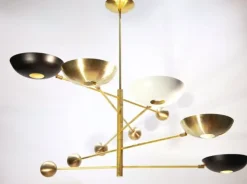 Pamono Orbitale Brass Chandelier by Silvio Piattelli><noscript><img width=