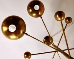 Pamono Orbitale Brass Chandelier by Silvio Piattelli><noscript><img width=