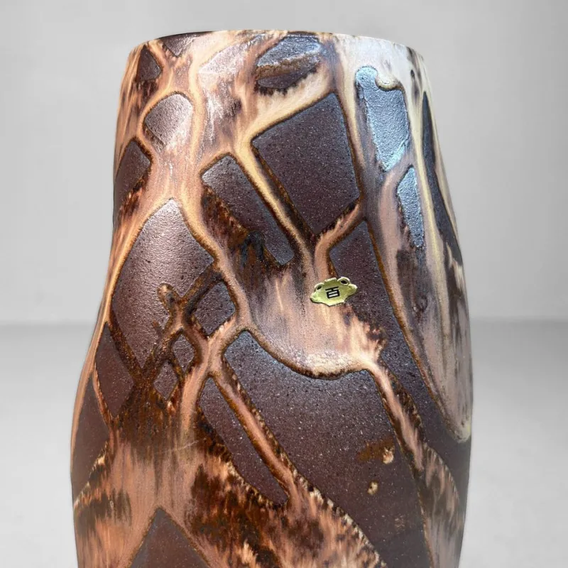 Pamono Organic Ikebana Vase with Abstract Glaze, 1970s> Vases