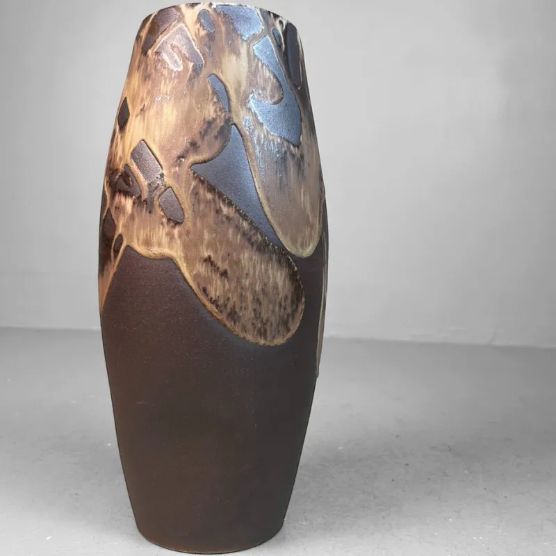 Pamono Organic Ikebana Vase with Abstract Glaze, 1970s> Vases