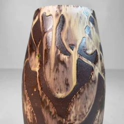 Pamono Organic Ikebana Vase with Abstract Glaze, 1970s><noscript><img width=