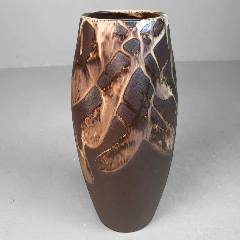 Pamono Organic Ikebana Vase with Abstract Glaze, 1970s> Vases