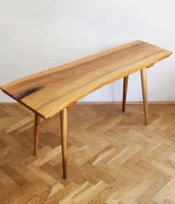 Pamono Organic Oak Side Table from Uluv, 1960s><noscript><img width=