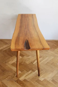 Pamono Organic Oak Side Table from Uluv, 1960s><noscript><img width=