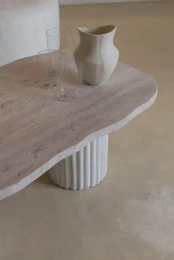 Pamono Organic Top 120 Beige Travertine Decorative Low Coffee Table by Beije Avenue><noscript><img width=