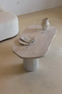 Pamono Organic Top 120 Beige Travertine Decorative Low Coffee Table by Beije Avenue><noscript><img width=