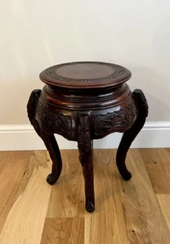 Clearance Pamono Oriental Carved Jardiniere Stand, 1890s