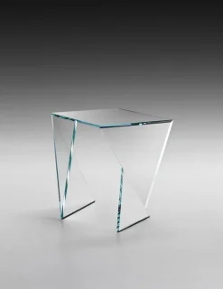 Pamono Origami Calcio Side Table in Crystal Glass by Barberini & Gunnell> Tables