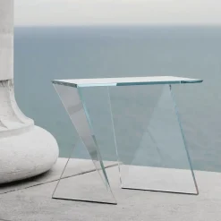 Pamono Origami Side Table in Crystal Glass by Barberini & Gunnell><noscript><img width=