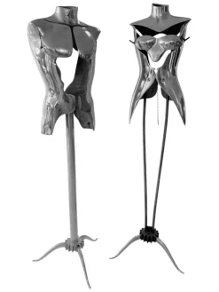 Outlet Pamono Original Aluminium & Steel Mannequins by Nigel Coates for Katherine Hammnet, 1989, Set of 2