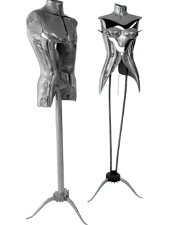 Outlet Pamono Original Aluminium & Steel Mannequins by Nigel Coates for Katherine Hammnet, 1989, Set of 2