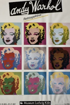 Pamono Original Andy Warhol Marilyn Monroe Exhibition Poster by Ros Nagy-Roden, Museum Ludwig Köln, 1989-1990> Posters