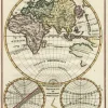 Pamono Original Antique Map of the Eastern Hemisphere, 1700> Wall Decor