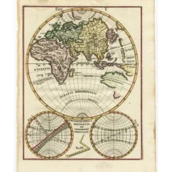 Pamono Original Antique Map of the Eastern Hemisphere, 1700> Wall Decor
