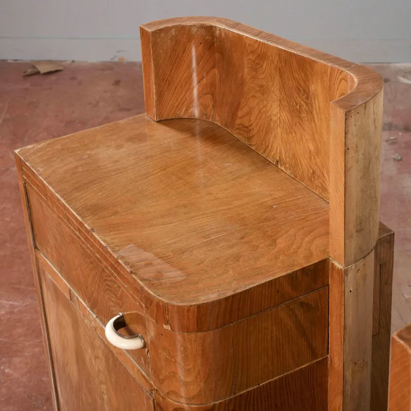Pamono Original Art Deco Bedside Tables, Set of 2> Nightstands