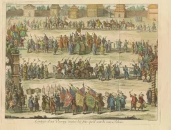 Pamono Original Copper Engraving Depicting a Viceroy with Entourage in China, 1735><noscript><img width=