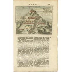 Outlet Pamono Original Illustration of Mount Cinthus on the Isle of Delos, Greece, 1688, Print