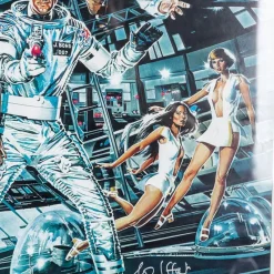 Pamono Original James Bond 007 Moonraker Film Poster Signed by Roger Moore, 1979><noscript><img width=