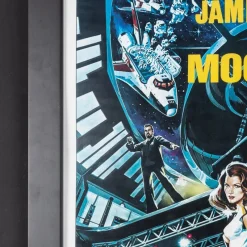 Pamono Original James Bond 007 Moonraker Film Poster Signed by Roger Moore, 1979><noscript><img width=