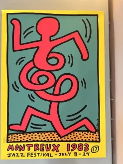 Pamono Original Montreux Jazz Festival Screenprint Poster by Keith Haring, 1983><noscript><img width=