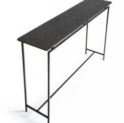 Pamono Oréko Rectangular Lava Stone and Metal Console Table by AM.PM, 2010s><noscript><img width=