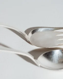 Pamono Orly Serving Cutlery in Metal from Christofle, 1970s, Set of 2><noscript><img width=