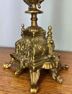 Pamono Ornate Brass Candleholders, Set of 2><noscript><img width=