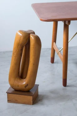 Hot Pamono Otto Baagøe Nielsen, Organic Sculpture, Birch with Pine and Bakelite Base