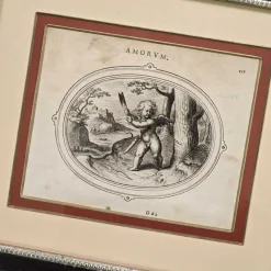 Sale Pamono Otto van Veen, Amorvm Emblemata, 1608, Engravings, Framed, Set of 2