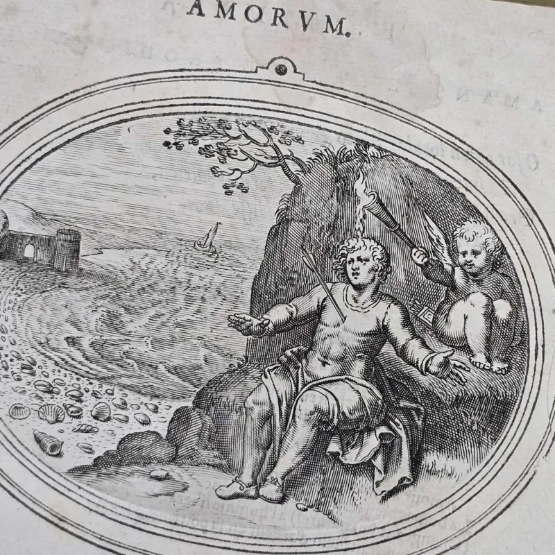 Sale Pamono Otto van Veen, Amorvm Emblemata, 1608, Engravings, Framed, Set of 2