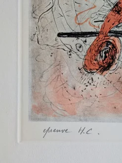 Pamono Otto Wols, Red Royal, Signed Engraving in Colors, 1963> Surrealist