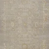 Online Pamono Oushak Style Rug in Grey Beige and Gold Floral Pattern from R&K Principal Jahanshah Nazmiyal