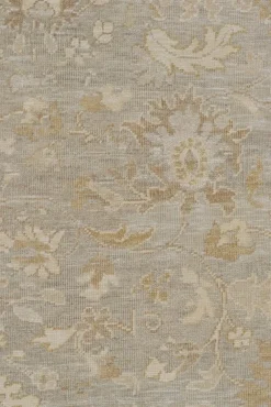 Online Pamono Oushak Style Rug in Grey Beige and Gold Floral Pattern from R&K Principal Jahanshah Nazmiyal