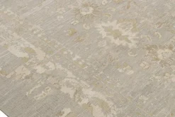 Online Pamono Oushak Style Rug in Grey Beige and Gold Floral Pattern from R&K Principal Jahanshah Nazmiyal