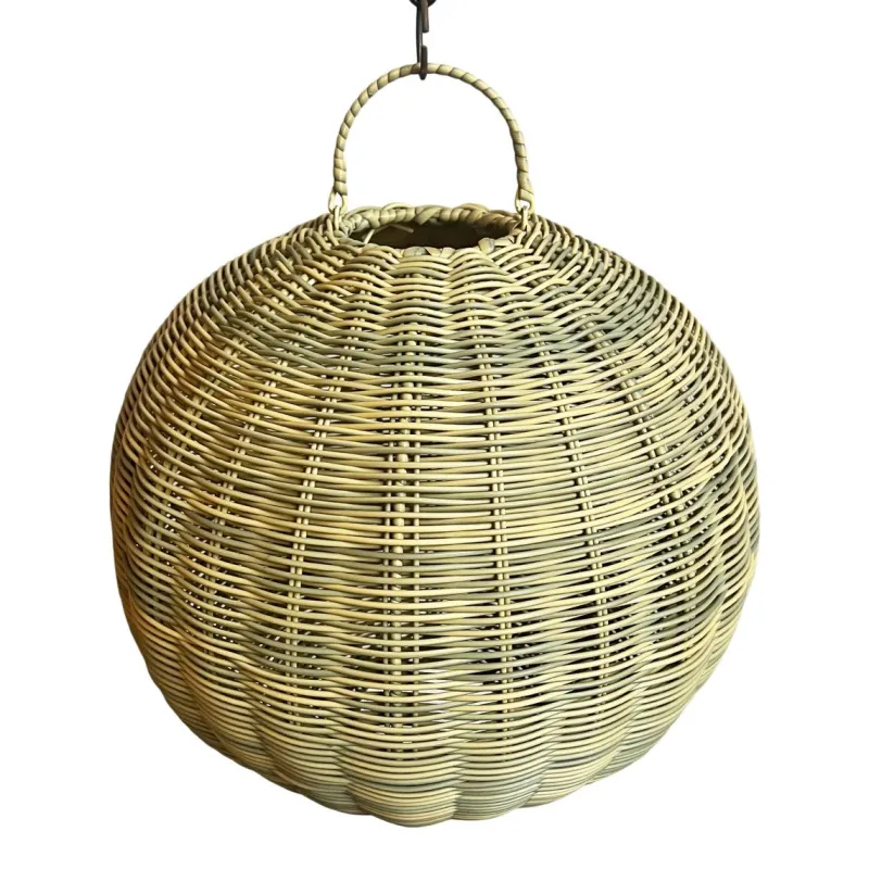 Hot Pamono Outdoor Faux Rattan Globe Lantern, 2010s