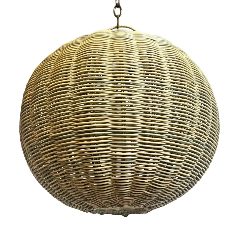 Hot Pamono Outdoor Faux Rattan Globe Lantern, 2010s