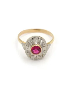 Pamono Oval Art Deco Ring> Rings