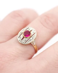Pamono Oval Art Deco Ring> Rings