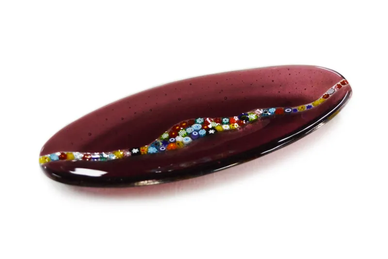 Pamono Oval Cascata C20 Amethyst Colored Murano Glass Plate by Vévé Glass> Decorative Plates