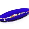 Pamono Oval Cascata C20 Cobalt Blue Murano Glass Plate by Birello for Vévé Glass