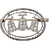 Pamono Oval Diamonds and 18 Karat White Gold Bells Brooch, 1930s> Brooches