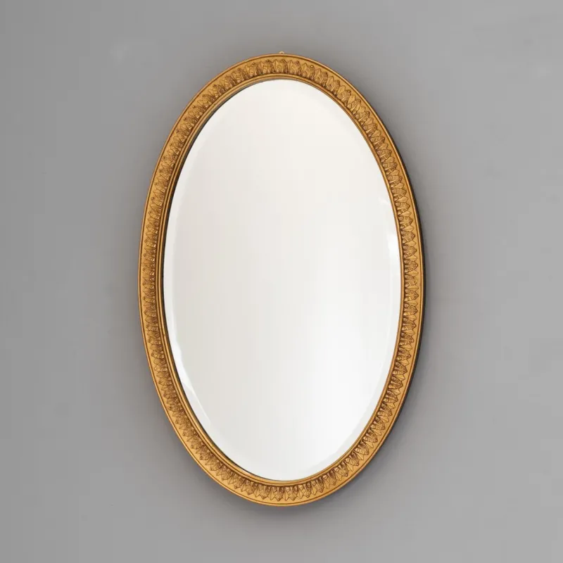 Pamono Oval Gilt Mirror, 1930s> Mirrors