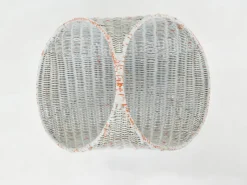 Pamono Oval Magazine Rack in Painted Woven Rattan by Campo e Graffi for Home Torino, Italy, 1956><noscript><img width=