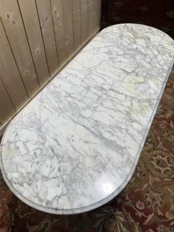 Pamono Oval Marble Bistro Table> Garden Tables
