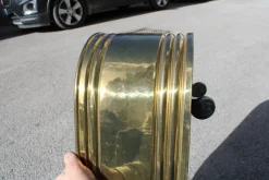 Pamono Oval Planter in Brass, Italy, 1970s><noscript><img width=