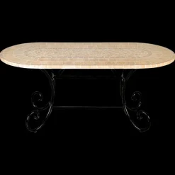 Outlet Pamono Oval Rubino Marble Mosaic Table from Egram