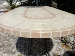 Outlet Pamono Oval Rubino Marble Mosaic Table from Egram