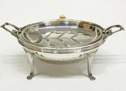 Pamono Oval Silver Plated Oyster Dish With Tilting Lid from Cooper Brothers Sheffield> Serving Dishes